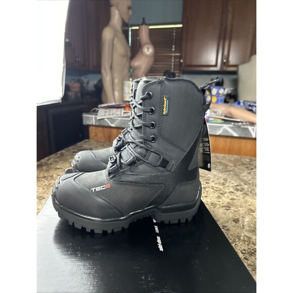 Ski-Doo Tec Snowmobile Boots Unisex Size 5 Black Skidoo Steel Toe - Picture 2 of 9